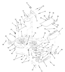 Deck Assembly 50 Inch Diagram and Parts List for 394 190100 Cub Cadet Lawn Tractor